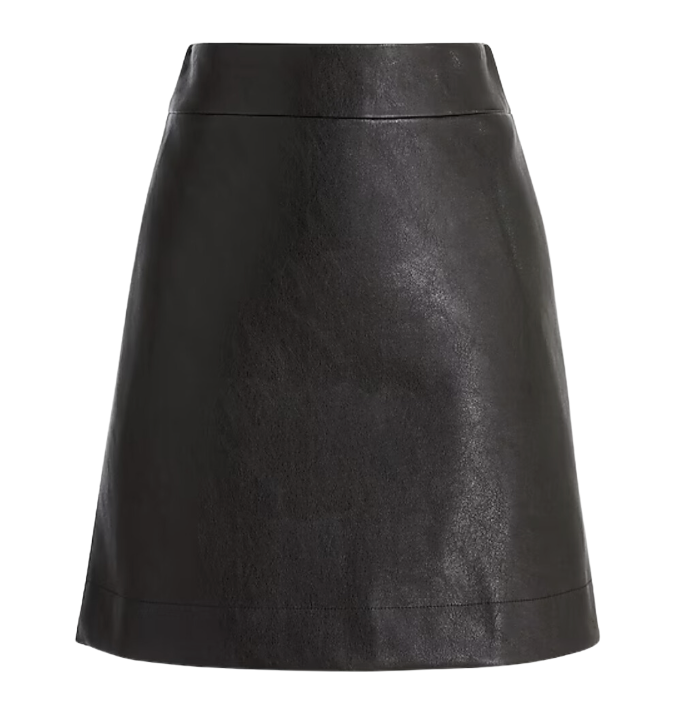 Faux Leather A-Line Mini Skirt